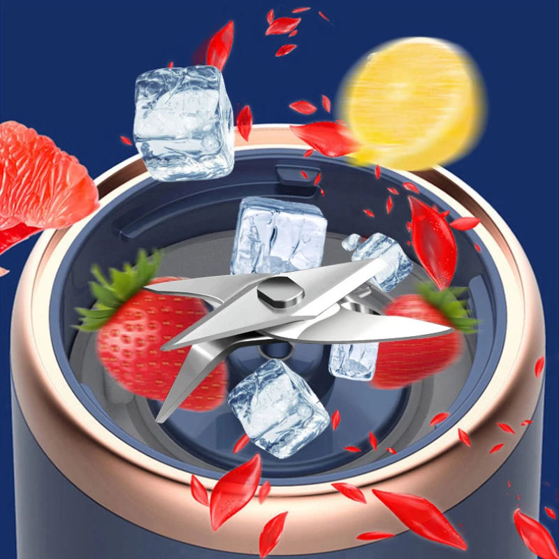 400MLPortable Blender 6 Blade Juicer Double Cup Rechargeable Food Milkshake Juice Maker Automatic Smoothie Blender Kitchen Tool