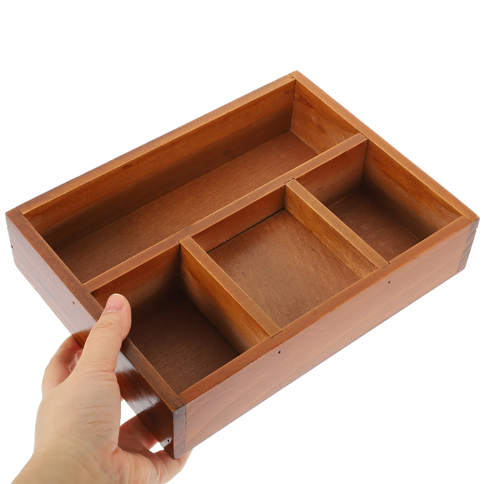 

Прямоугольный деревянный лоток-органайзер для хранения косметики и украшений, подставка для колец, для туалетного столика