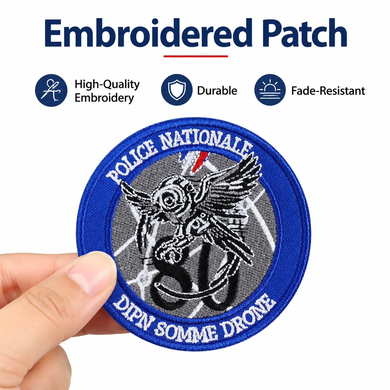 DIPN Drone Somme Embroidered Patch Tactical Morale Badge Hook and Loop for Clothes Backpacks Hats & Everything