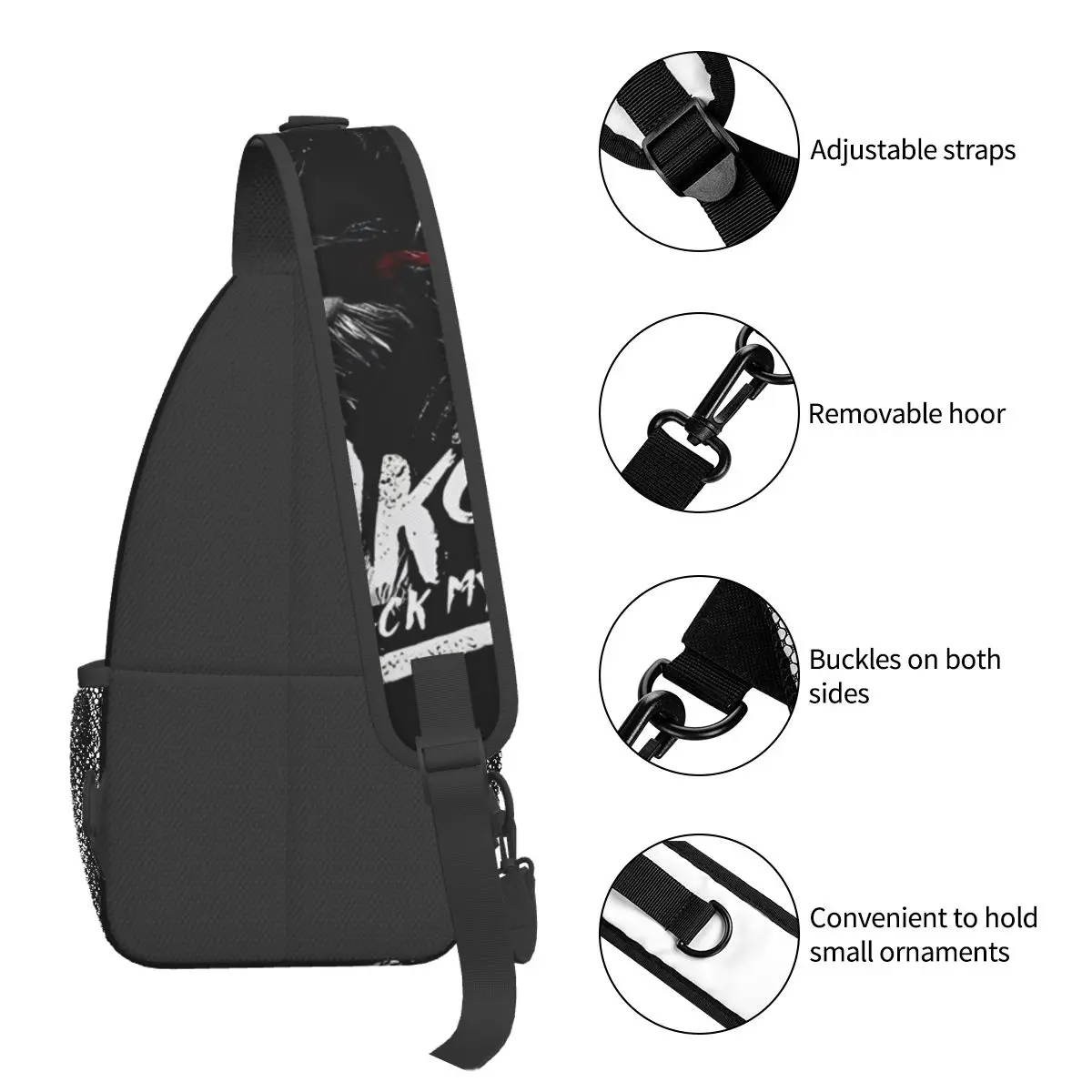 Black Myth Wukong-mochila cruzada para el pecho, bandolera de hombro para viaje, senderismo, Daypacks, paquete impreso de videojuegos 3A, 2024