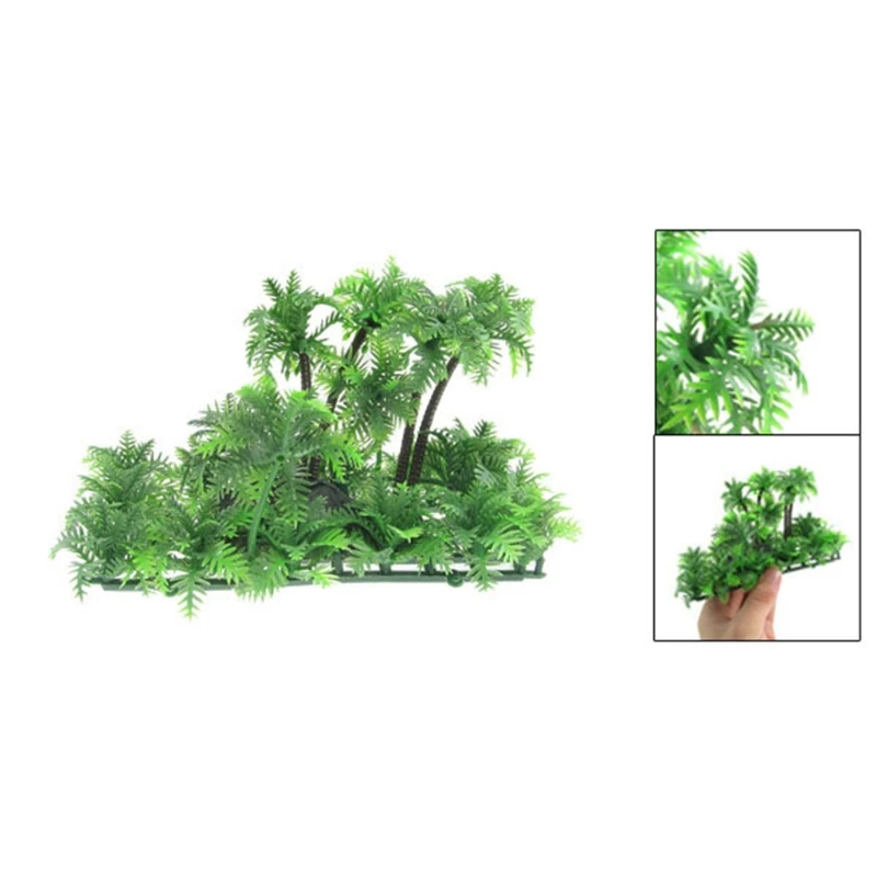 Aquarium Small Aquatic Plants Decoration Plastic Artificial Water Plants Ornaments Coconut Trees Fish for Tank Decoratio