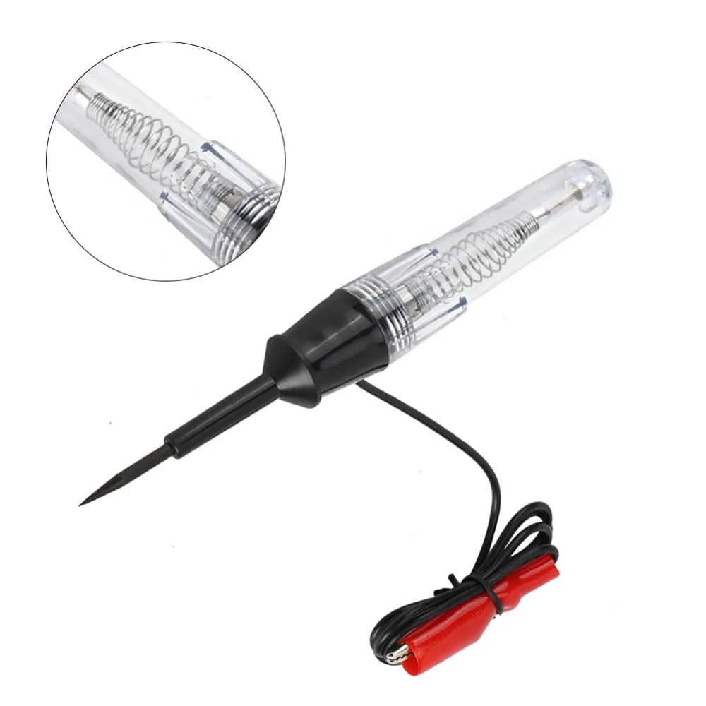 6-12V Voltage Voltage Tester Pen Transparent Handle Universal Car Electrical Tester Metal Probe Spark Plug Tester