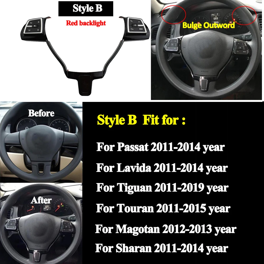 Upgrade Car Accessori Steering Wheel Button switch volume button audio switch phone button for VW Jetta golf polo passat hubs