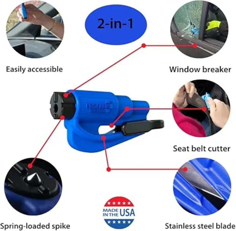 Emergency keychains Car escape tools, 2-in-1 seat belt cutters and window breakers