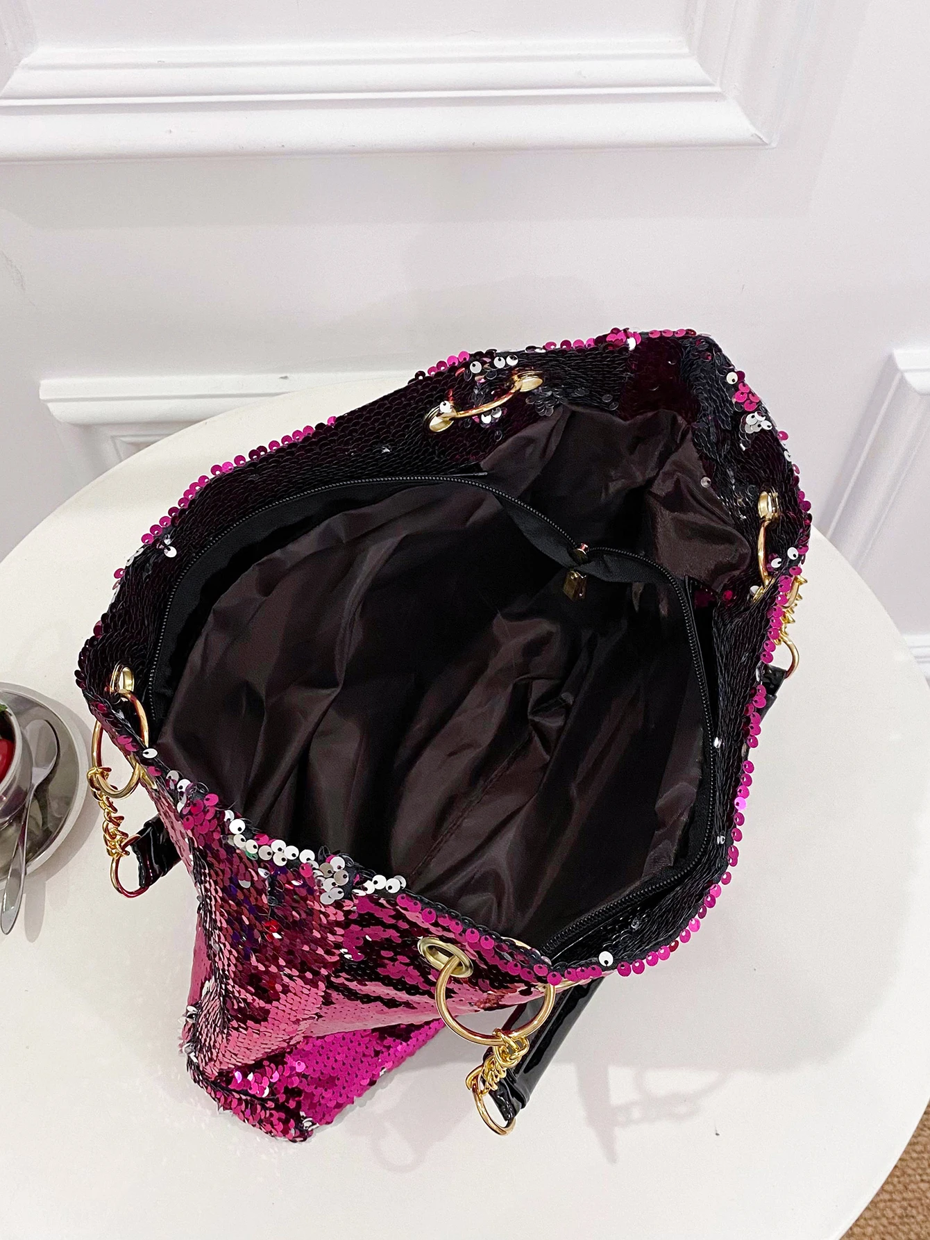 Fashion sequin portable pot bag female large capacity travel single shoulder bag versatile ladies bag