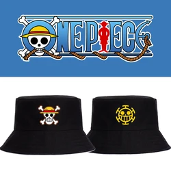 One Piece Bucket Hat Cartoon Anime Fishermen Caps Men Women Panama Hat Summer Foldable Outdoor Casual Sun Caps Sunscreen Hats