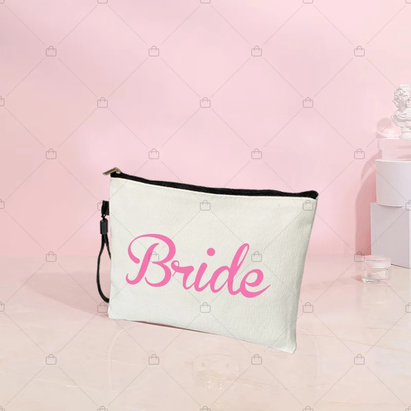 Team Bride Makeup Bag Wedding Bridesmaid Gifts Future Mariée Cosmetic Organizer Bags Small Traveling Essentials Toiletry Pouchs