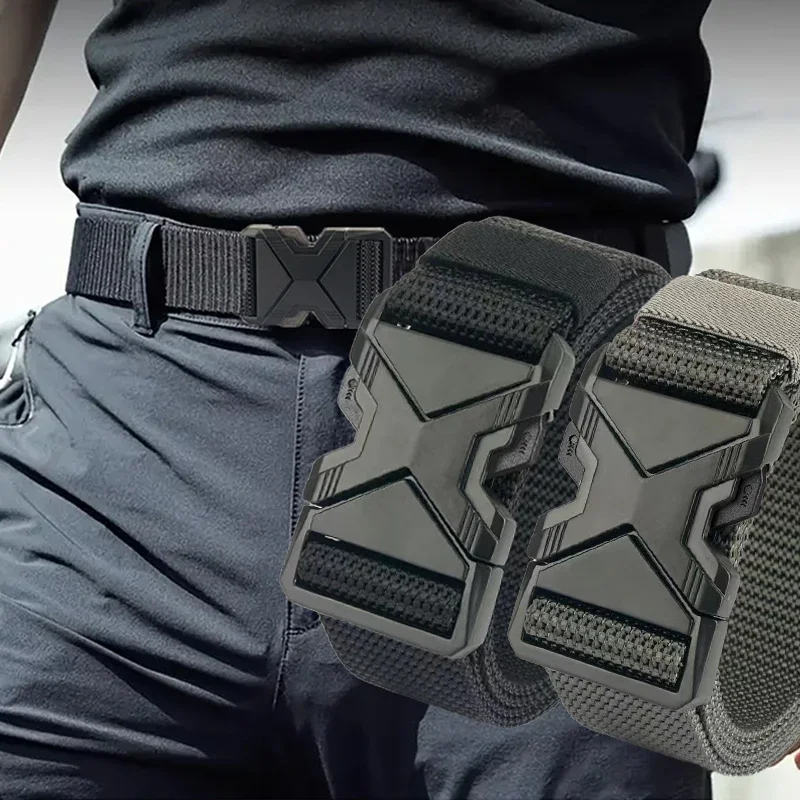 New buckle tactical multifunctional men's waist belt cm buckle nylon woven lightweight breathable daily commuting