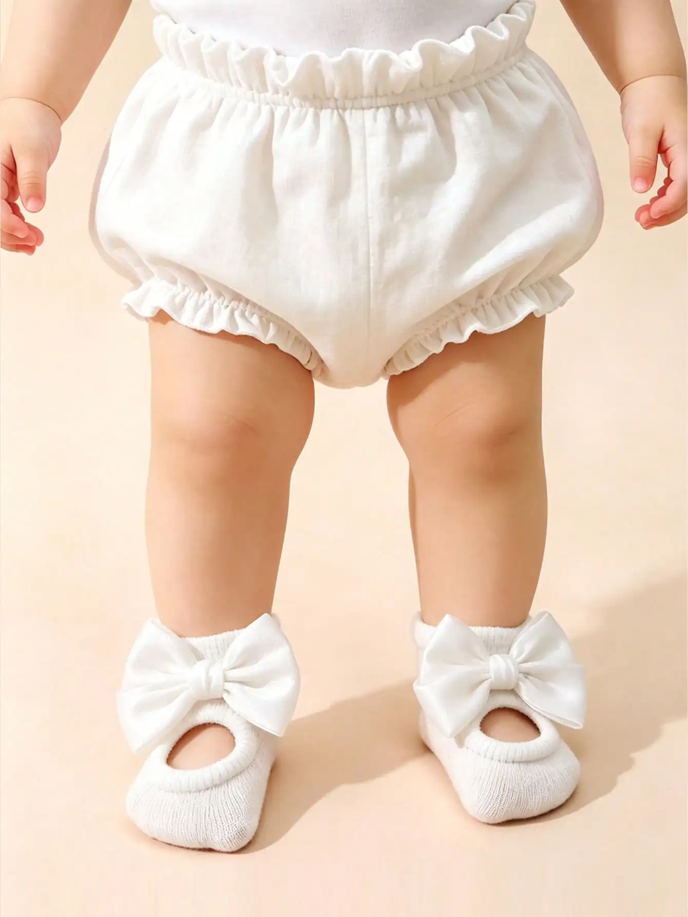 3 Pack Newborn Girl Cotton Non Slip Socks Cute 3D Bowknot Soft Rubber Sole Baby Walking Ankle Socks Spring Fall Daily Wear 0-2Y