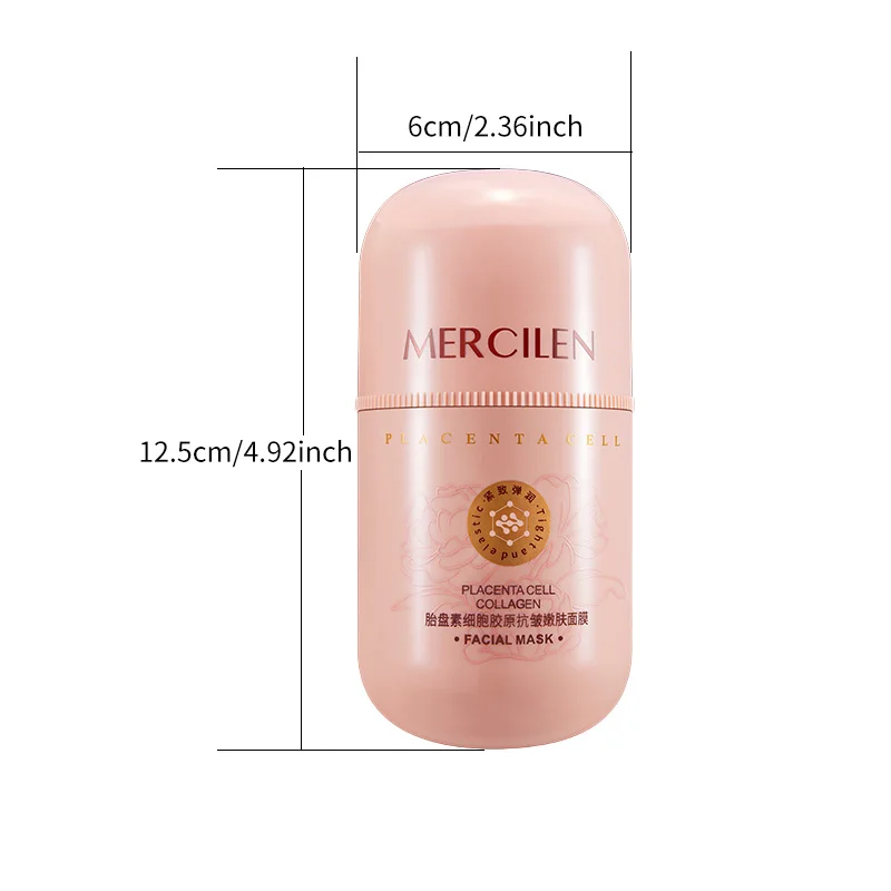 MERCILEN Collagen Moisturizing Sleeping Mask 6g x 21 packs/bottle, contains collagen, hyaluronic acid, and plant squalane to moisturize and brighten facial skin, making the skin look younger, suitable for all skin types, can be used as a makeup primer and skincare product, travel-friendly packaging