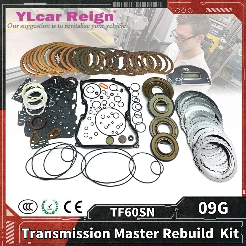 09G TF60SN Automatic Transmission Gearbox Master Rebuild Main Overhaul Kit Clutch Friction Steel Plate Piston Filter For VW Audi