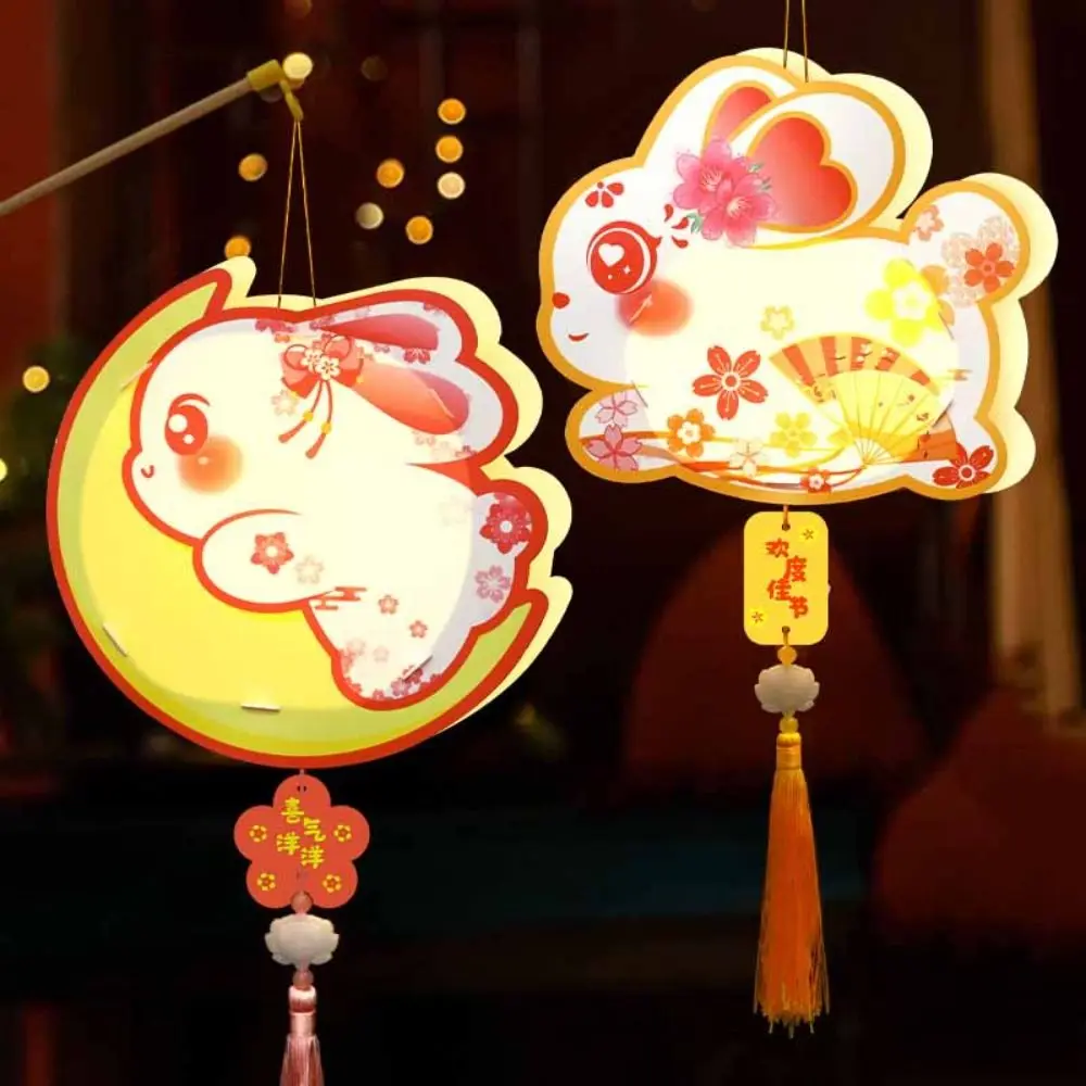 3D Mitte Herbst Festival Laterne PVC handgemachte Kinder DIY Laterne Material Kit leuchtende Cartoon