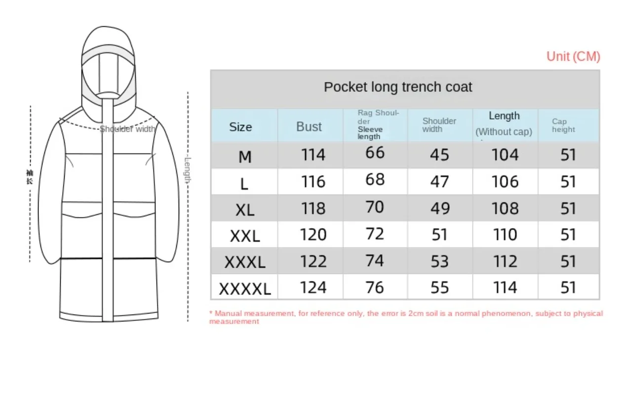 Thickened One-piece Raincoat for Adult Outdoor Duty Reflective Raincoat Unisex Double Layer Long Raincoat