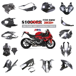 3K Dry 100% Carbon Fiber Motorcycle Accessories Fender Side Panel Fairing Kit Winglets Fuel Tank Guard For BMW S1000RR 2023 2024