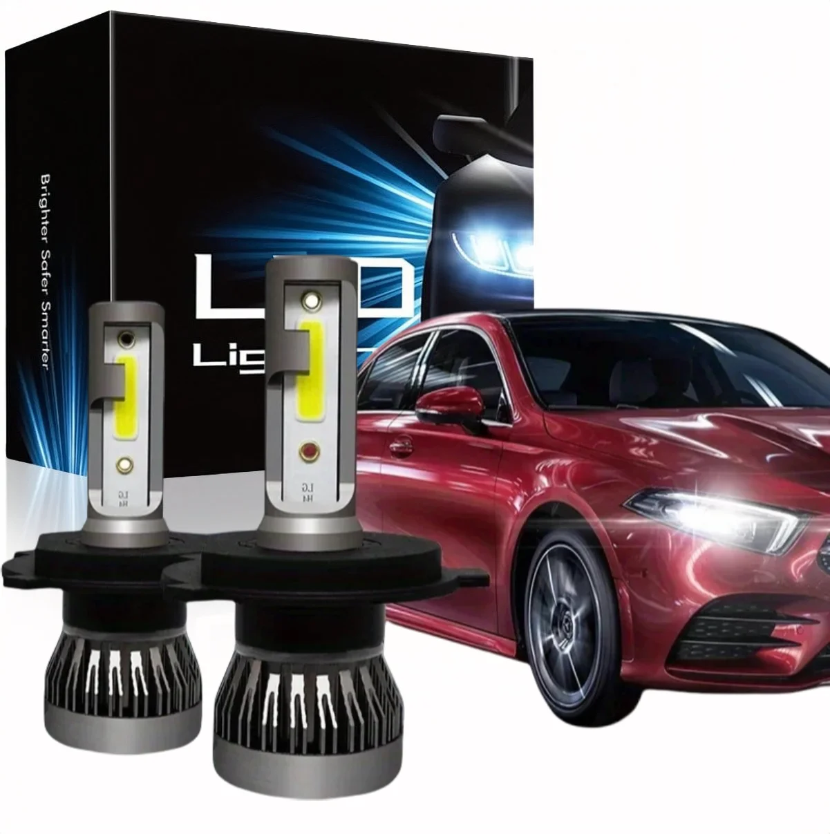 2 قطعة H4 LED لمبة السيارة H7 H8 H11 9005 9006 HB3 HB4 LED المصباح سيارة صغيرة ضوء 12 فولت 6000 كيلو الضوء الأبيض LED لمبة سيارة العلوي #1