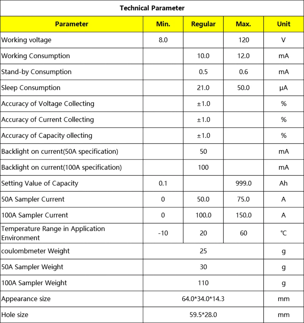 TY23 Batteriekapazitätsanzeiger 8V-120V 50A 100A, Li-Ion Lifepo4 Blei-Säure Lithium Spannungstester – Detail 14
