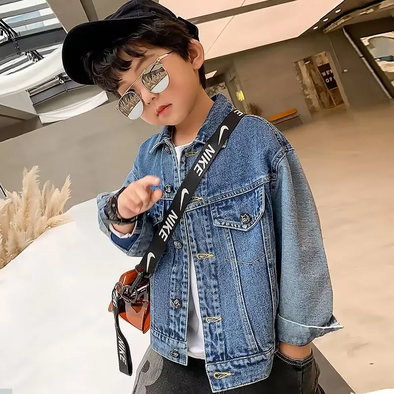 Spring Autumn Kids Coats  Denim Jackets for Boys Baby Fashion Child Kids Outwear Jackets Jean 4 5 6 7 8 9 Year