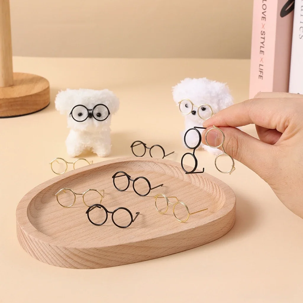 5PCS Mini Doll Glasses Retro Metal Round Frame Lensless Eyewear Fashion Sunglasses For Barbie dolls Accessorie