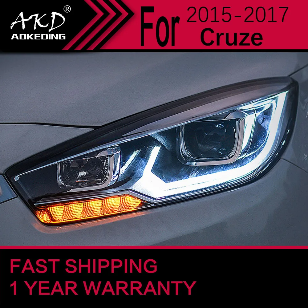 Car Lights for Chevrolet Cruze LED Headlight 2015-2017 Cruze Head Lamp Drl Projector Lens Automotive