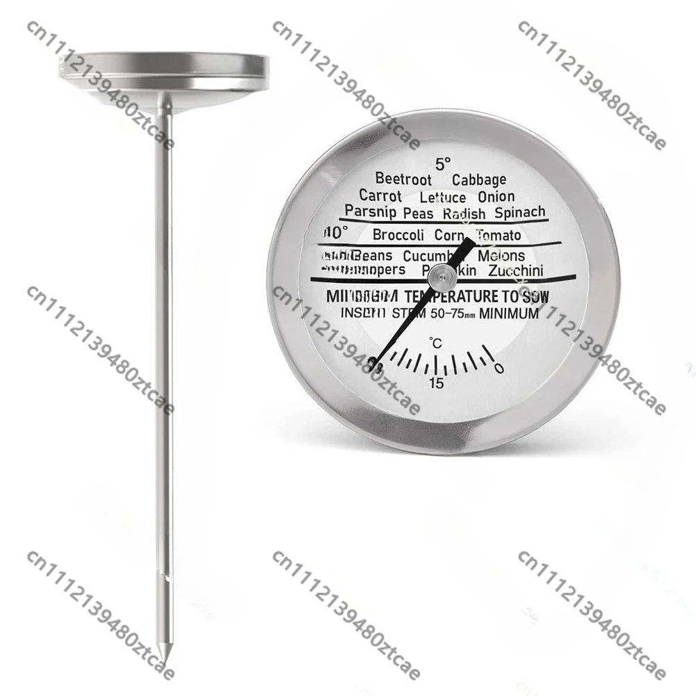 167mm Long Probe Stainless Steel Soil Thermometer 0-30°C Battery-Free Garden Temp Gauge
