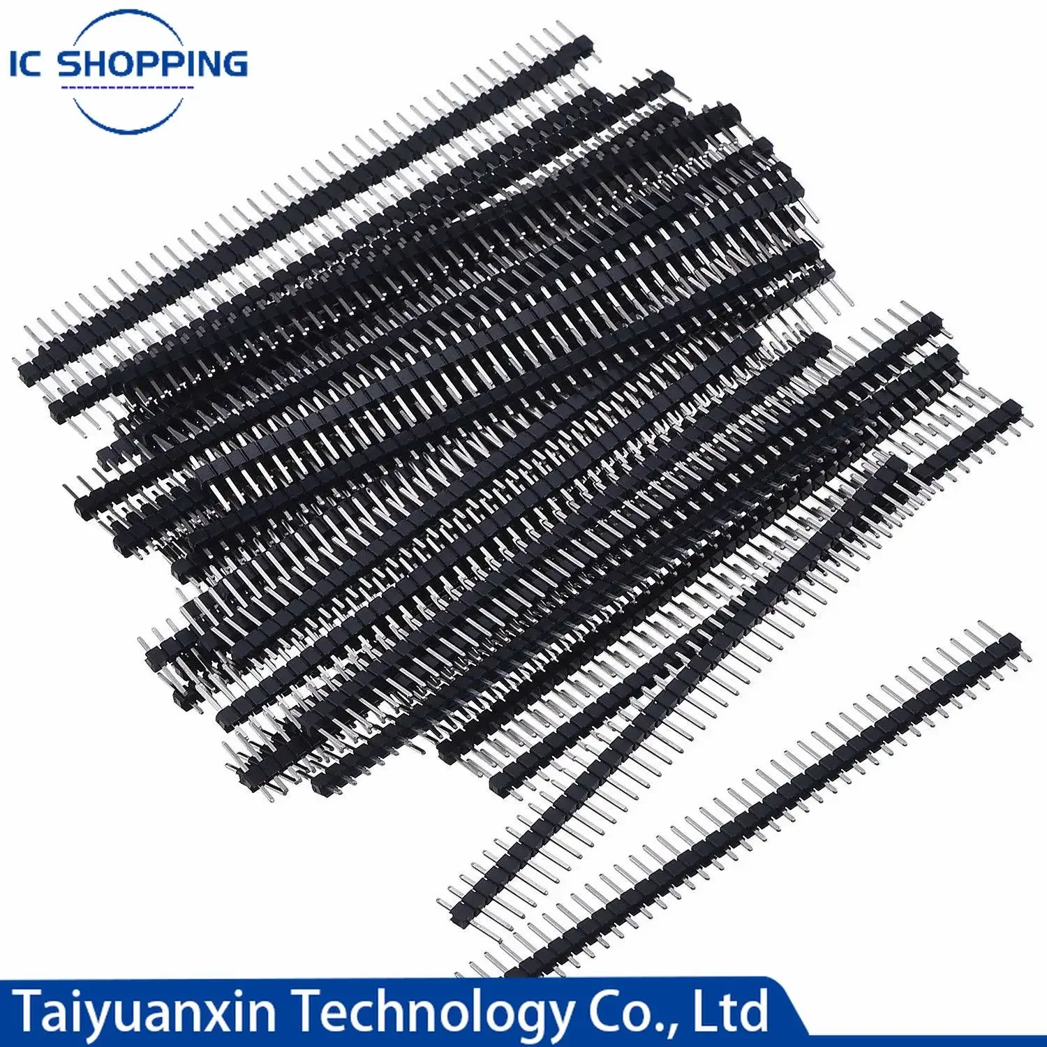 10pcs Jst Connector Strip 40Pin 1x40 Single Row Male and Female 2.54 Breakable Pin Header Connector Strip for Arduino Black