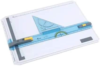 Technical Drawing Board - Portable Drafting Table with Multi-Tool Kit, Break-Resistant Plastic, Straight-Edge Lock