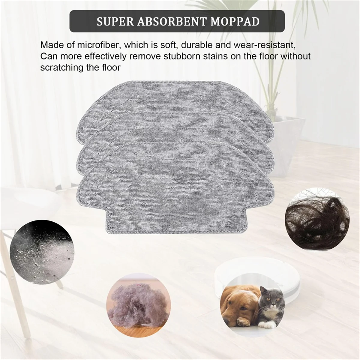 Xiaomi Miロボット掃除機用の洗えるマイクロファイバーパッド,2s,s12,p,pro,6ワイプ,パック