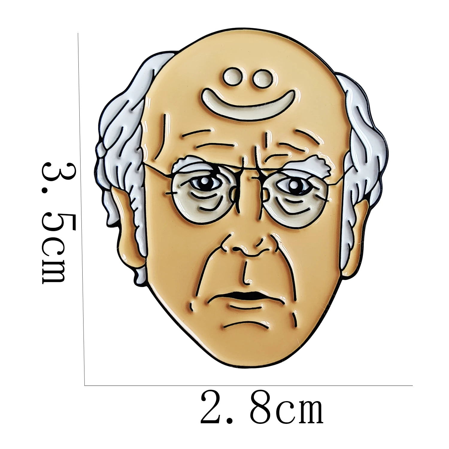 Larry David Smiley Sunburn Enamel Pin Lapel Brooch Metal Badge Jewelry Accessary