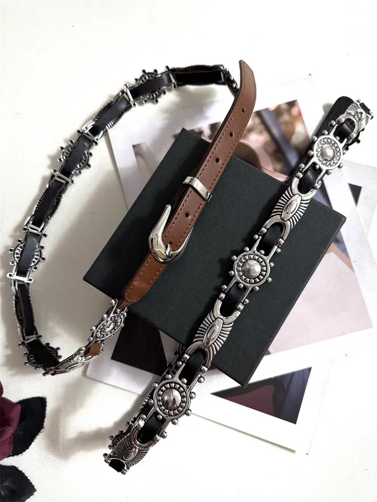 เข็มขัดคอร์เซ็ทหนัง PU สไตล์วินเทจสำหรับผู้หญิง  เข็มขัดรัดเอวสำหรับตกแต่งชุดเดรส รุ่น J1605