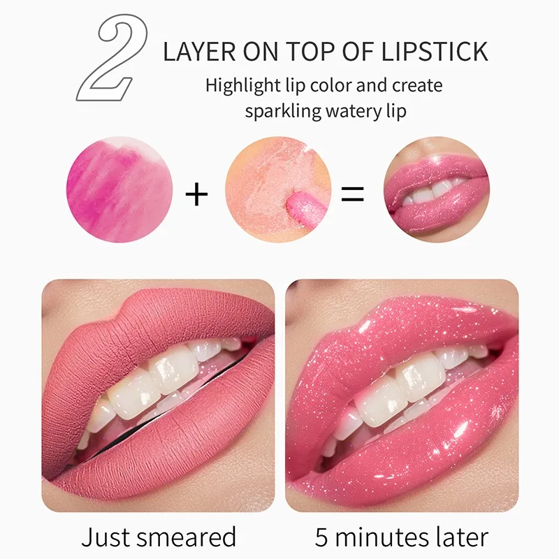 Zestaw 3 błyszczyków do ust - łatwe nakładanie, nieklejące się, trwałe, nawilżające i błyszczące olejki do ust w pudełku prezentowym dla kobiet do codziennego użytku