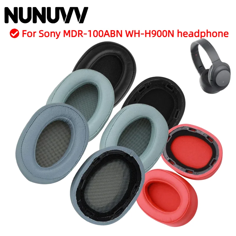 وسائد أذن بديلة من NUNUVV لسماعات الرأس Sony MDR-100ABN WH-H900N وسادات إسفنجية الذاكرة الناعمة/قطع غيار وسادات الأذن،