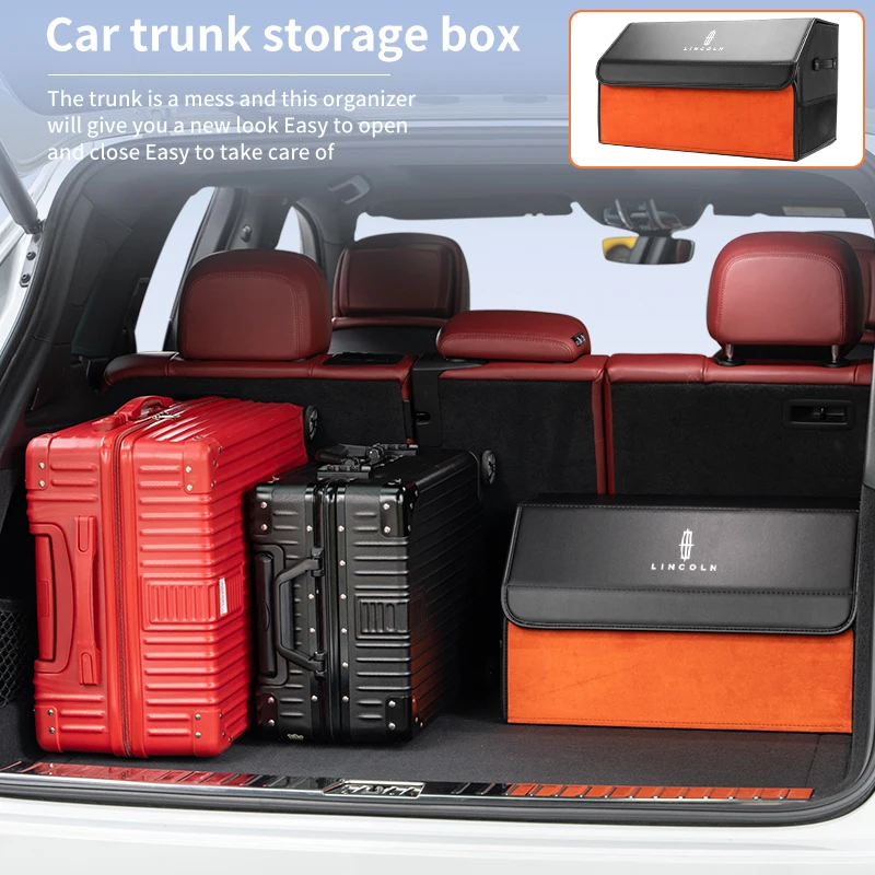 Car Storage Organiser Trunk Foldable Storage Box Portable Simple Large Capacity For Lincoln Navigator MKZ MKX Corsair Aviator