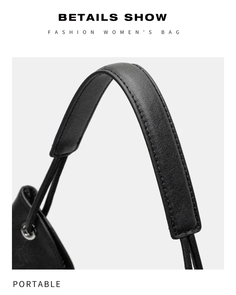 Aidanni 2026 Neue Echtleder-Tragetasche für Damen, Geräumige Unterarmtasche, Schwarze Schulter- und Handtasche, Muttertasche – Detail 13