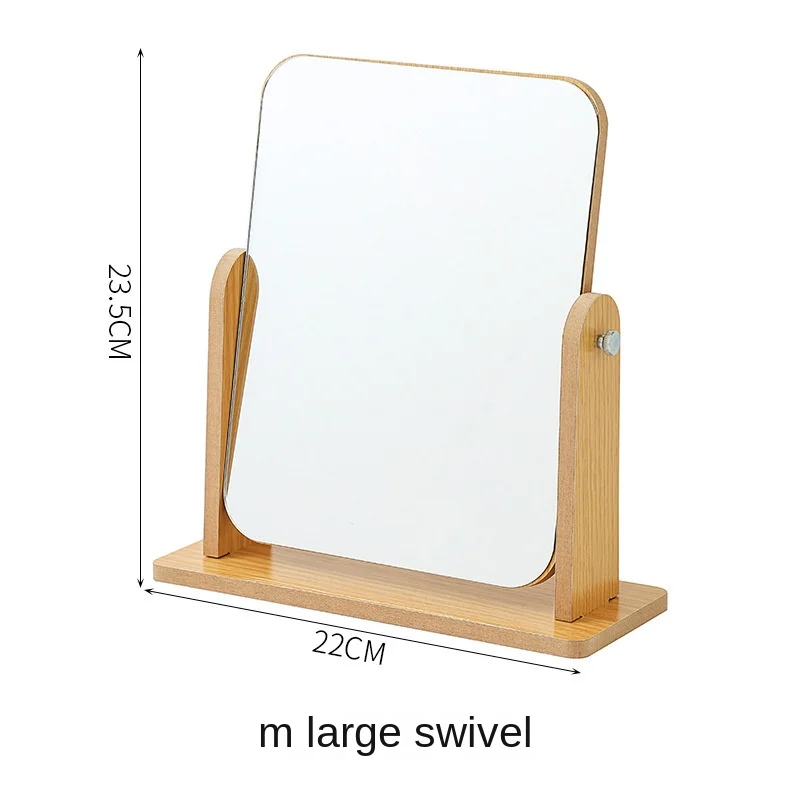 Espejo de maquillaje de madera, escritorio giratorio, espejo de mesa portátil plegable para dormitorio, el más vendido