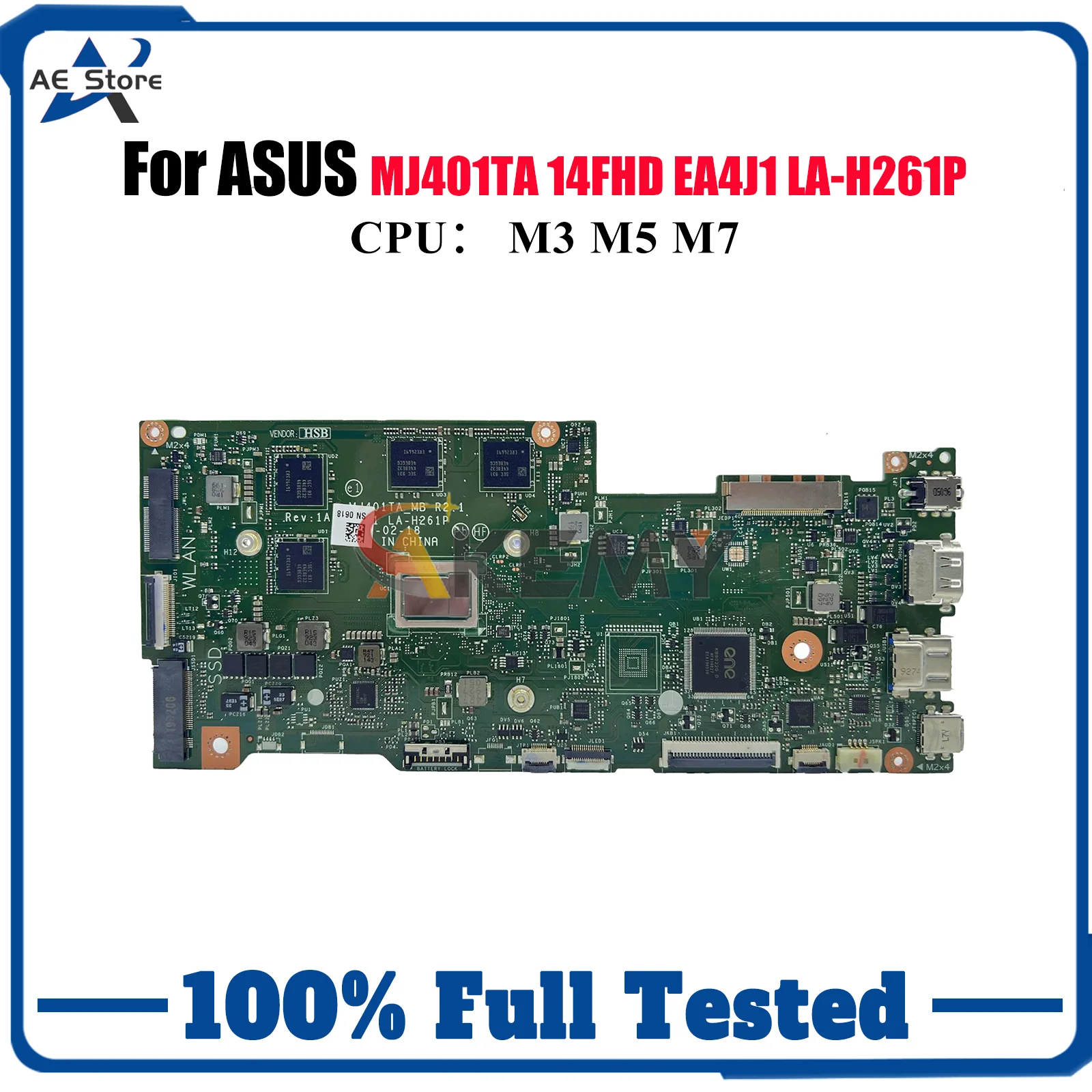 

MJ401TA Материнская плата для ноутбука ASUS VivoBook LA-H261P 14FHD EA4J1 MJ401T MJ401TA Материнская плата с процессором M3 M5 M7 100% тест OK stk