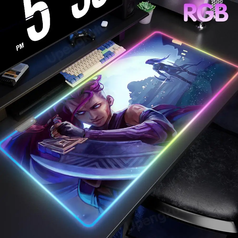 D_Dota 2 Mouse Pad RGB Mouse Pad LED Large Anime Playmat Gamer Luminous Desk Student Writing Pad Gaming Accessories Mat
