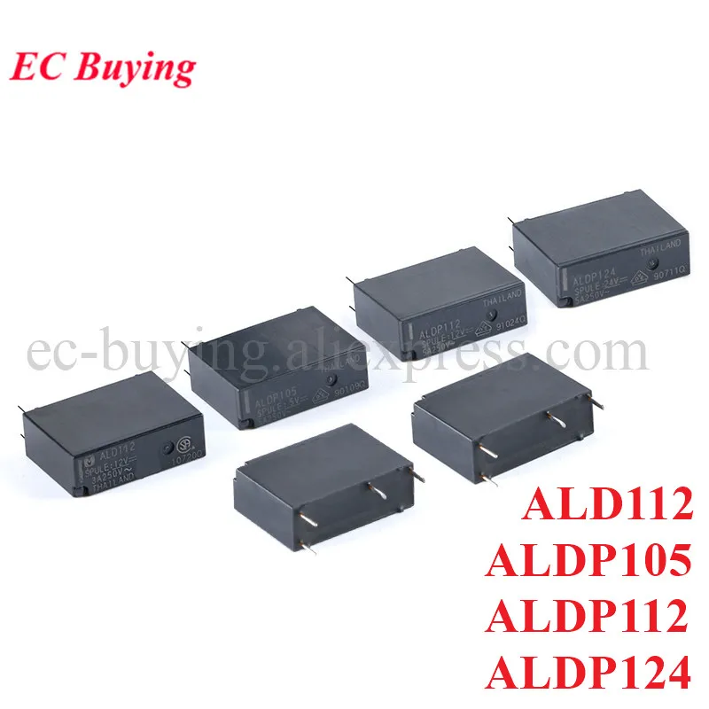 5pcs/lot 5A Relays ALDP105 ALDP112 ALDP124 ALD112 DC 5V 12V 24V 5A a Group of Normally Open NO 4 Pins Power Relay Relais