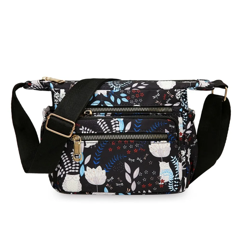 Retro Printed Oxford Shoulder Bag Minimalist Lady Messenger Bag Beach Bag Multi-layer Large Capacity Mom Commuting Bag