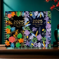 2025 Coil Loose-Leaf Ring Notebook Planner Academic Planner Weekly Monthly Calendar Schedule Student Notebook School Supplies