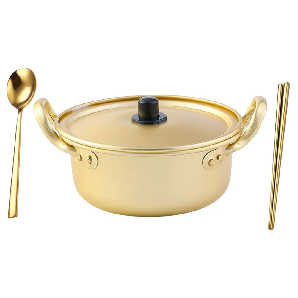 

1 set Ramen Pot Set Aluminum Cooking Pots Small Instant Bowl Kitchen Sauce Pan Ramen Cooker Smooth Edge