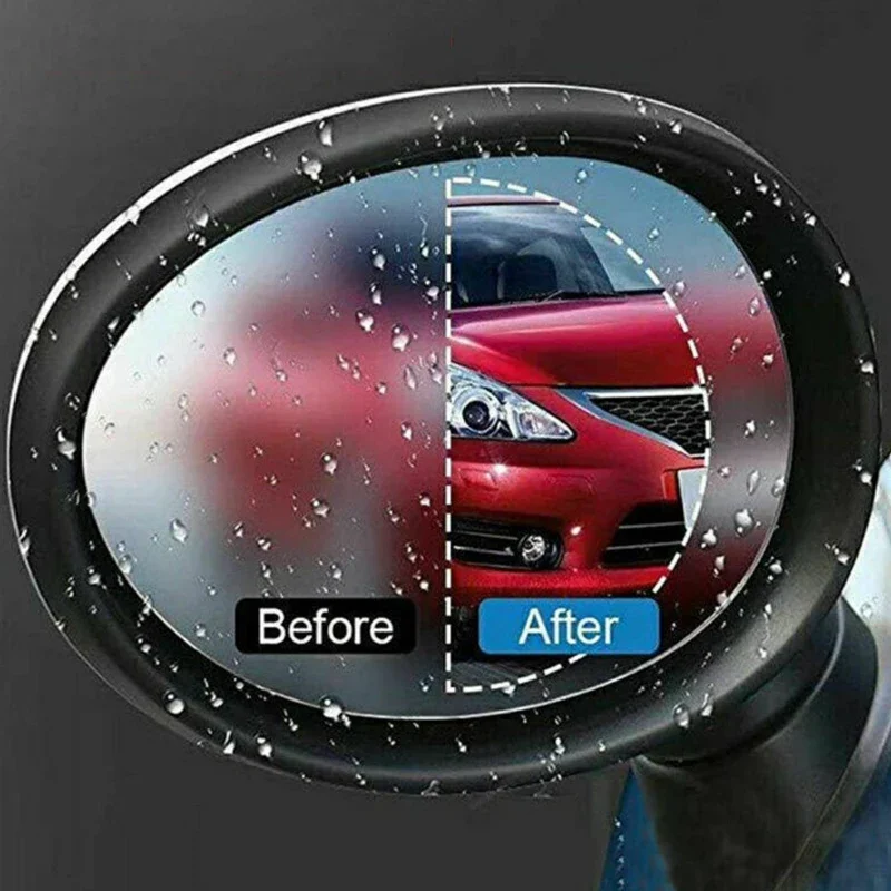 2Pcs Rainproof Car Rearview Mirror Sticker Anti-fog Protective Film Rain Shield