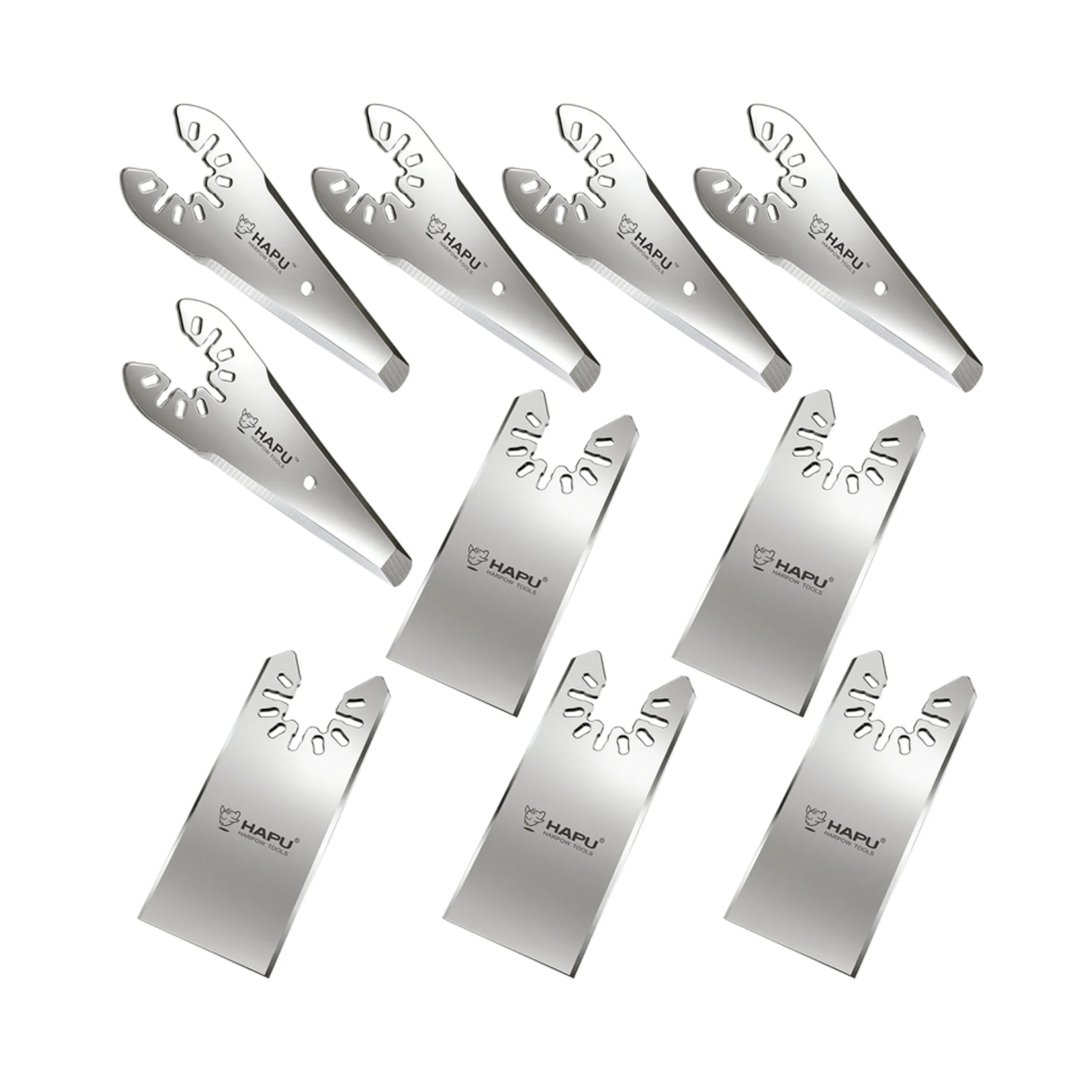 

HAPU 10PCS Stainless Steel Universal Oscillating Caulking Cutter Multitool Scraper Blades for Caulk Adhesive Sealant Removal