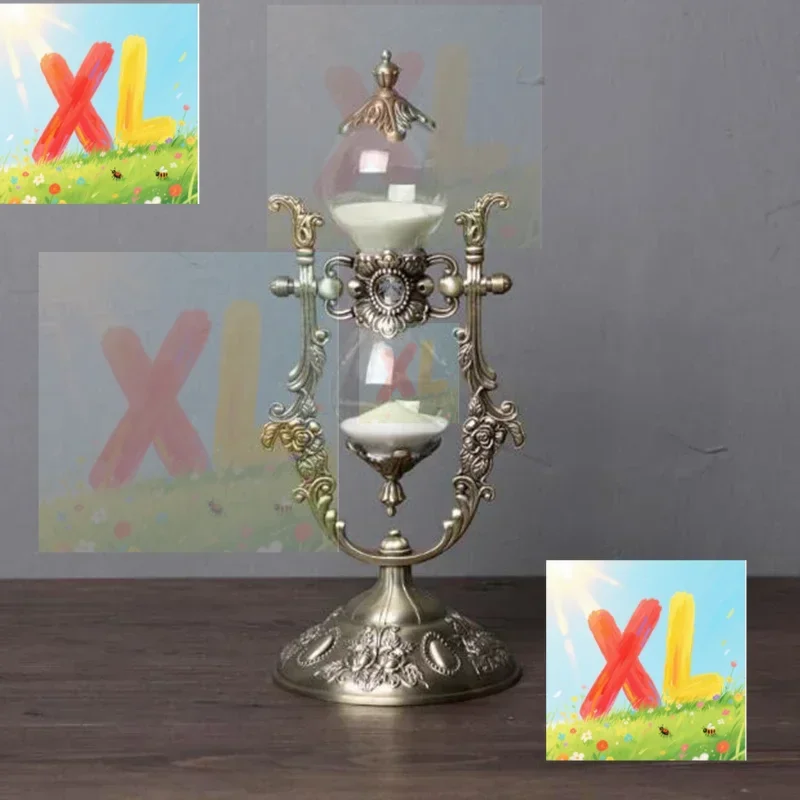 

European Hourglass Timer 15/30min Clock Sand Metal+glass Decorative Sand Hourglasses Timer for Desk Decoration