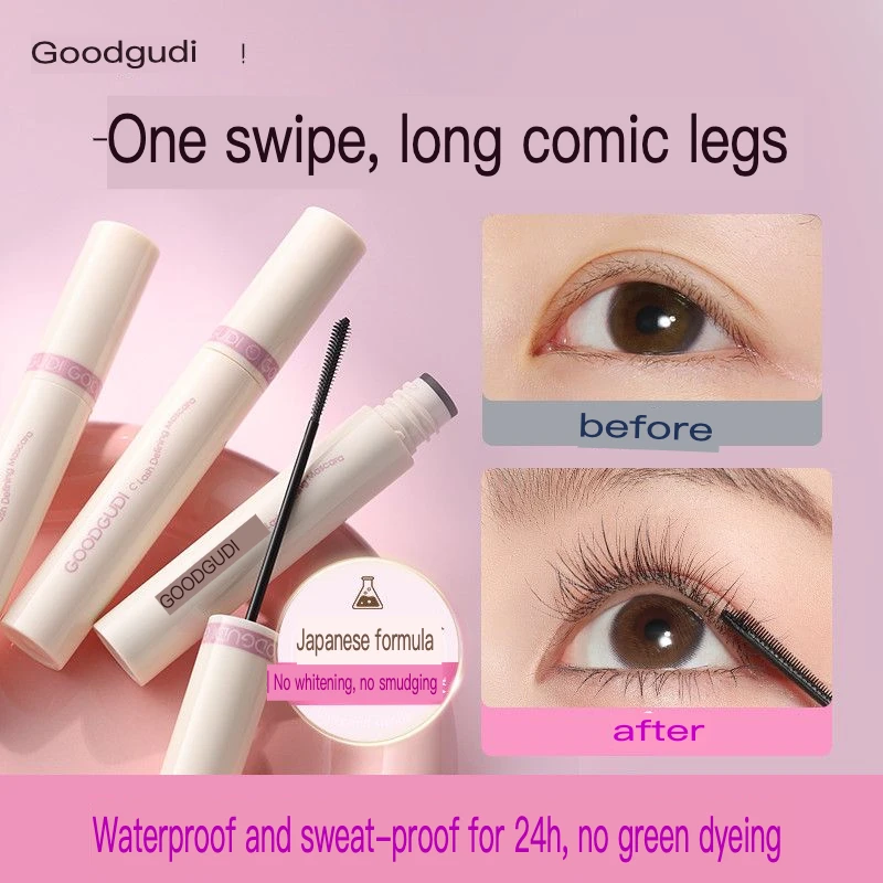 Gudi Eyelash Primer For Women, Slender Brush Head, Waterproof, Natural Curling, No Smudging, Quick Drying, Long-lasting Curling