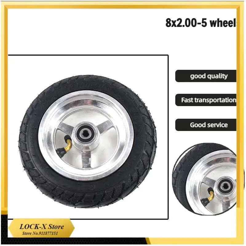 

8x2,00-5 дюймов, нескользящие бескамерные шины M10, детали электрического велосипеда, мотоцикла с пневматическим нейлоновым колесом и ступицей из сплава