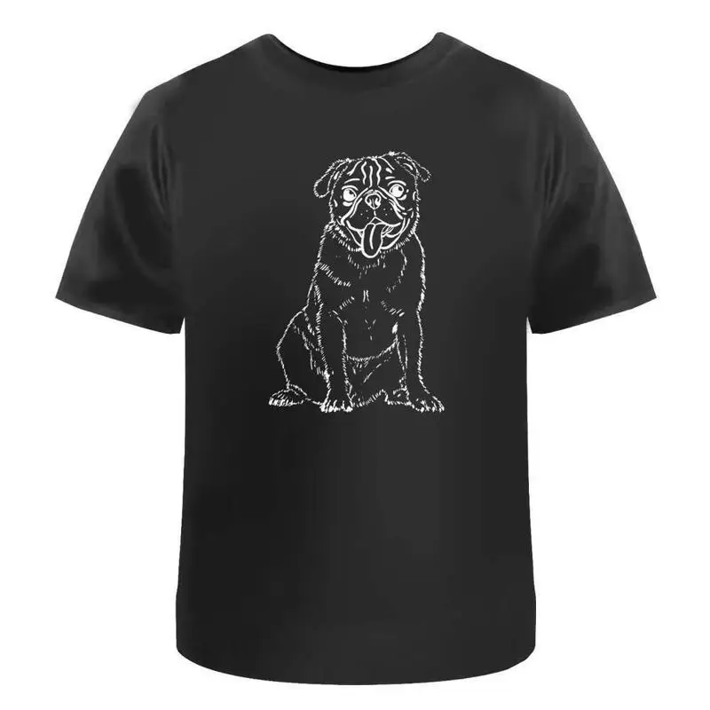 Cheerful Pug' Cotton T Shirt Ta025320