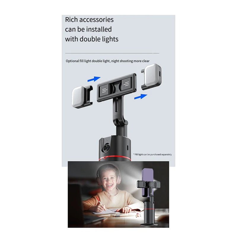 P02 360 °   Gimbal Estabilizador Desktop AI Gimbal de rastreamento automático com controle remoto para estabilizador de smartphone