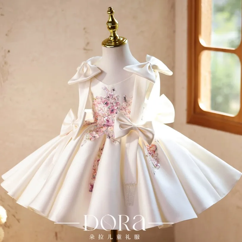 Mädchen Stickerei Prinzessinnenkleid Kinder Geburtstagsparty Kleid Kleinkind Hochzeit Festzug Kinder Formelle Kleider A5096 Vestido Infantil – Detail 4