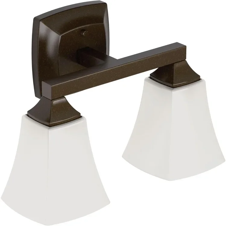 

YB5162ORB Voss 2-Light Dual-Mount Bath Bathroom Vanity Fixture with Frosted Glass, Oil Rubbed Bronze