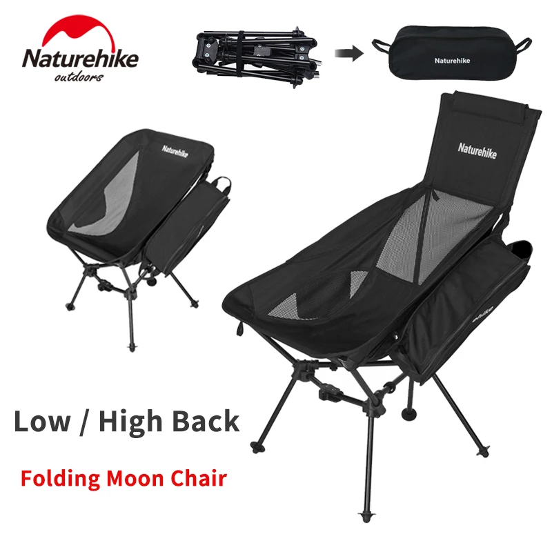 

Naturehike Folding Moon Chair Low High Back Outdoor Picnic BBQ Seat Ultralight Aluminum Alloy Triangle Backpacking Lounge Chair
